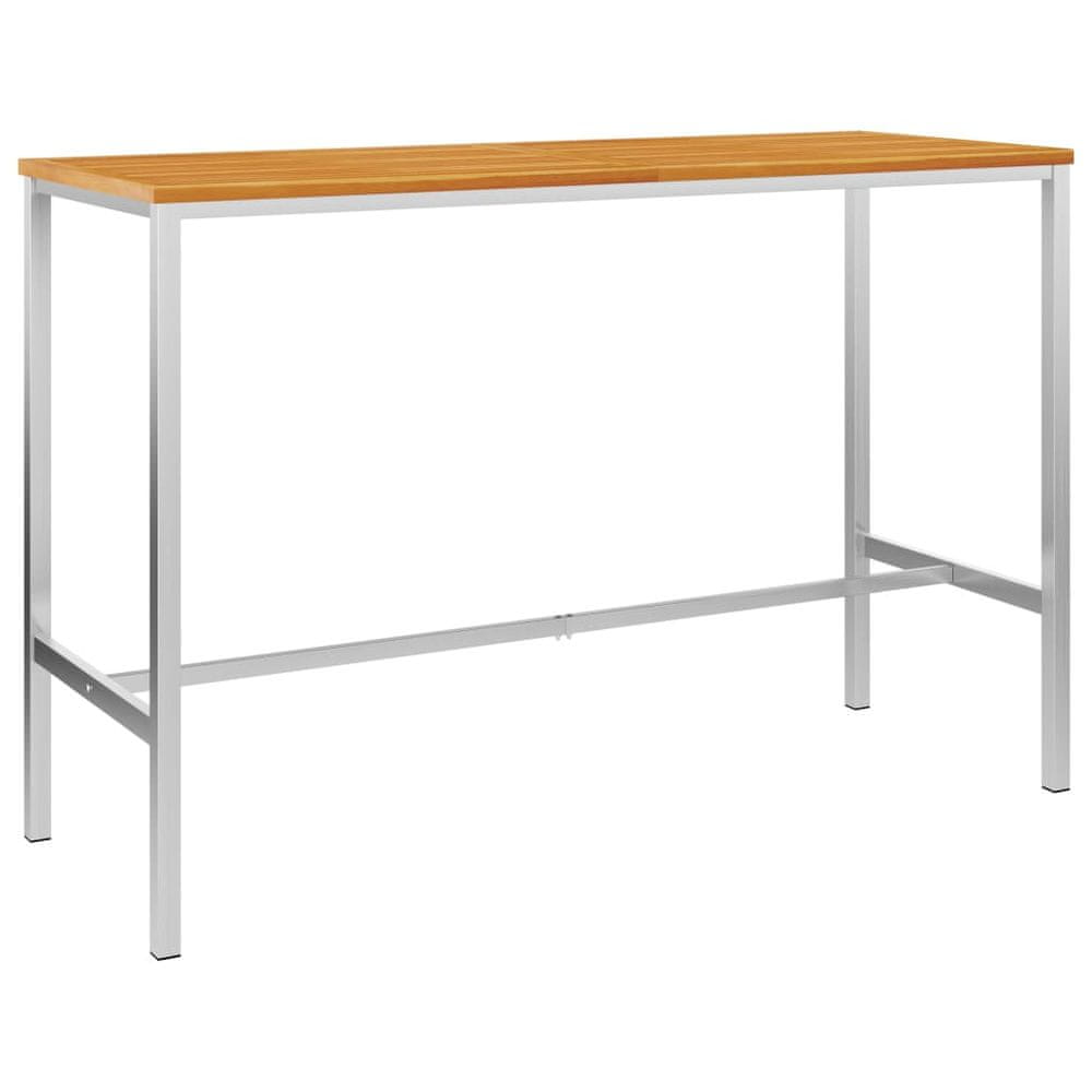SONNENH Barový stôl 160 x 60 x 105 cm masívna akácia a nerezová oceľ